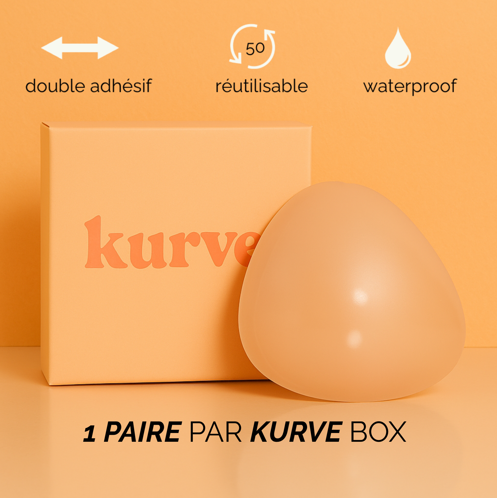 KURVE BOOST - Pads adhésifs – effet push-up instantané, lavables et réutilisables.