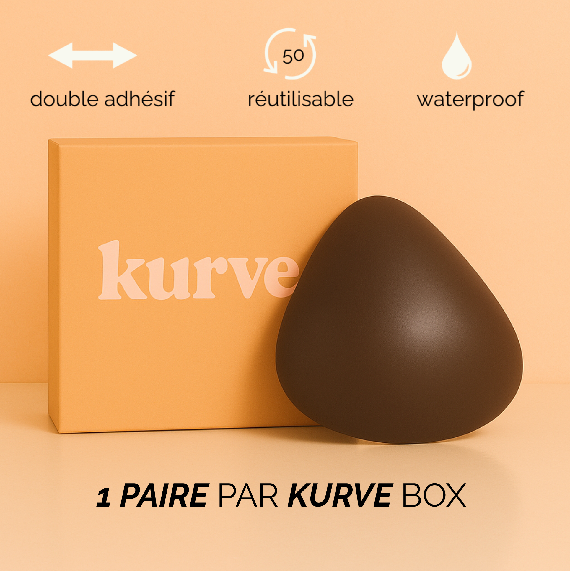KURVE BOOST - Pads adhésifs – effet push-up instantané, lavables et réutilisables.