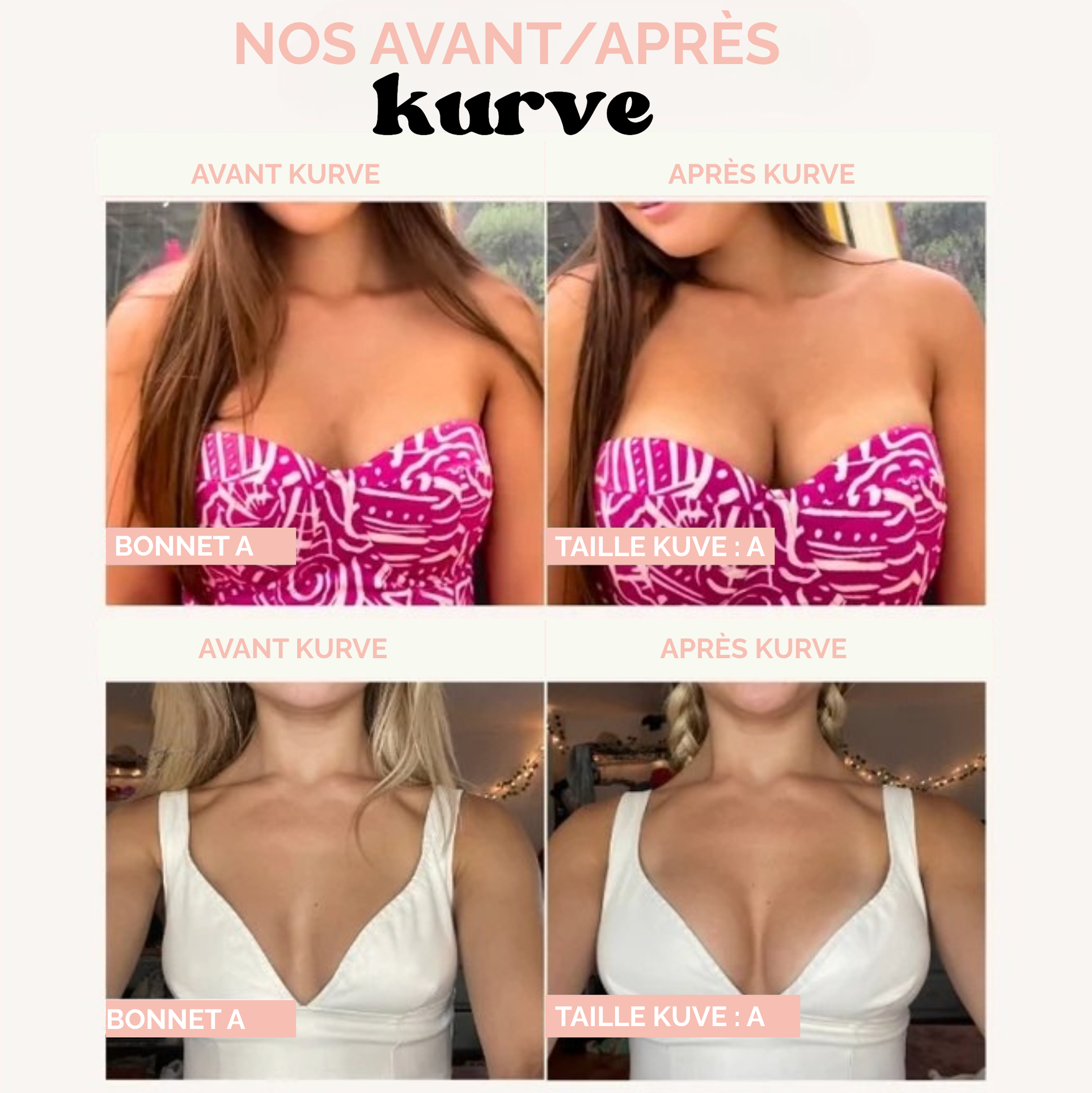 KURVE BOOST - Pads adhésifs – effet push-up instantané, lavables et réutilisables.